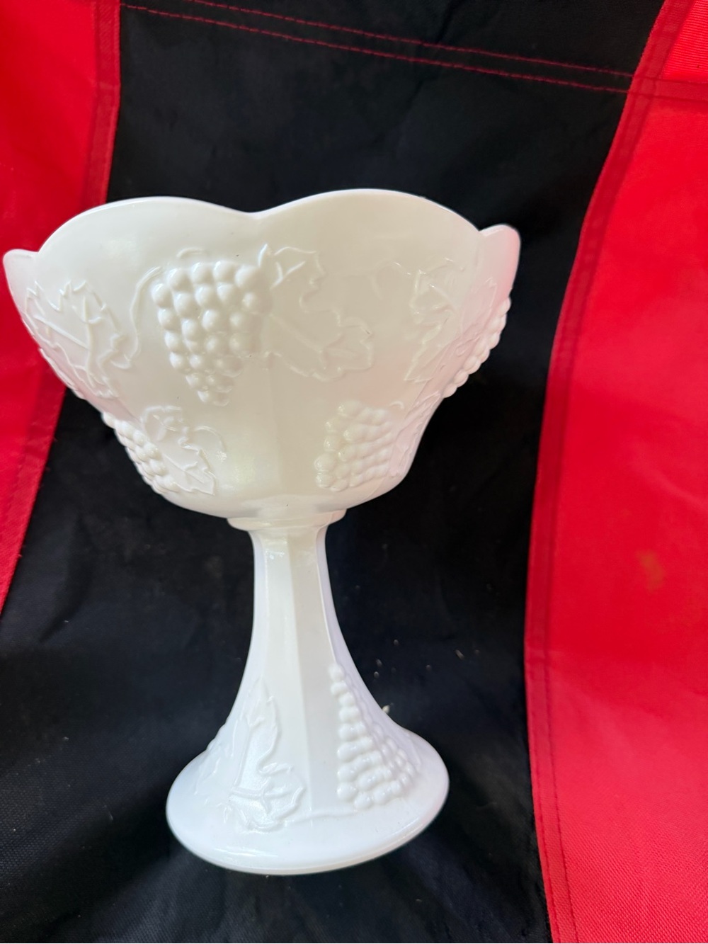 White Milk Glass Compote Vase - Home Accents